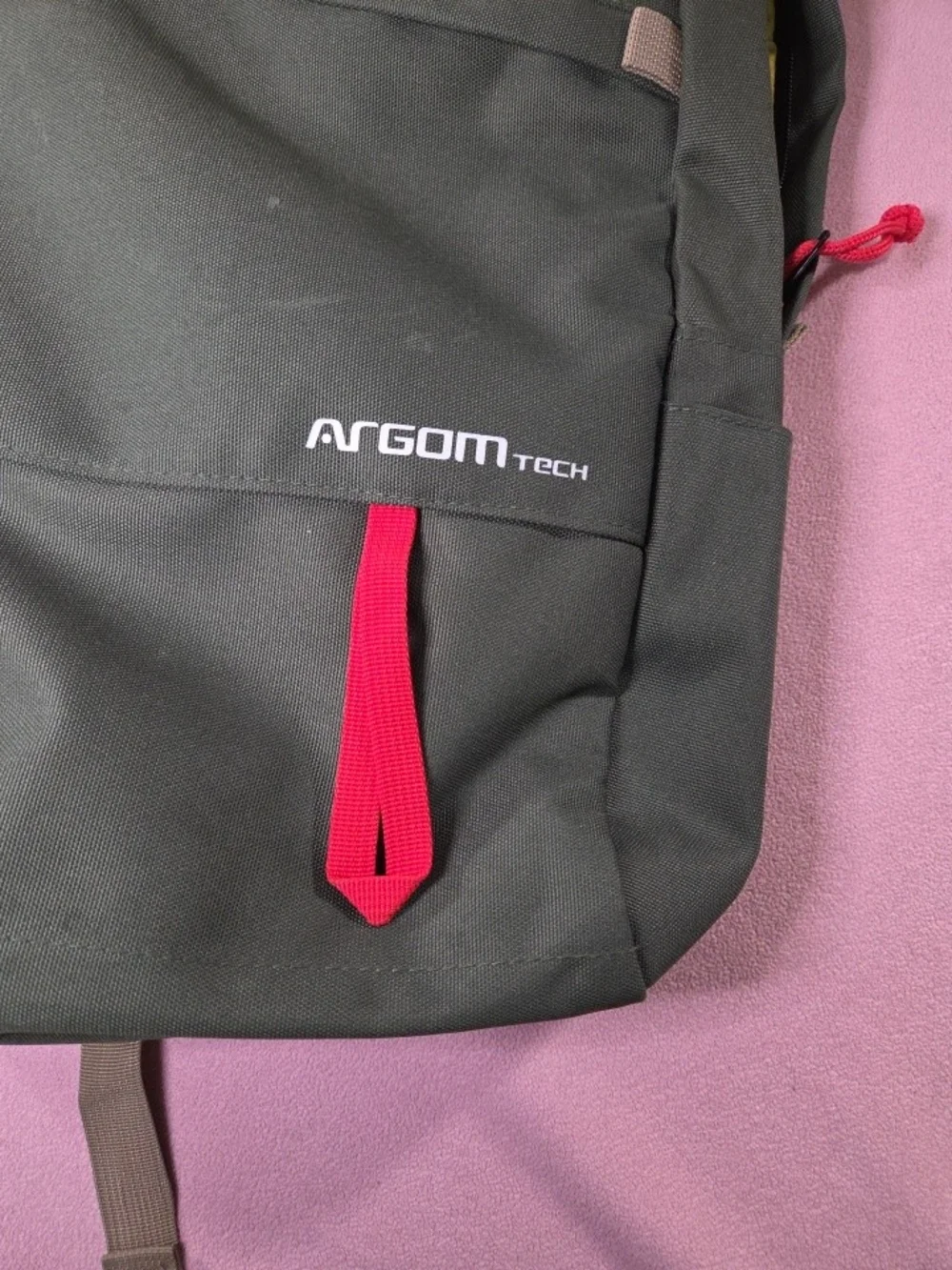 Men's Gray Backpack with Red Accents